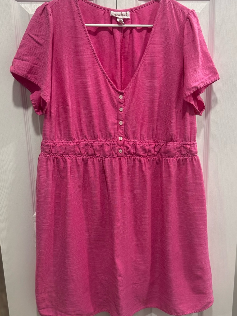 Isabel Pink Button Front Babydoll Dress